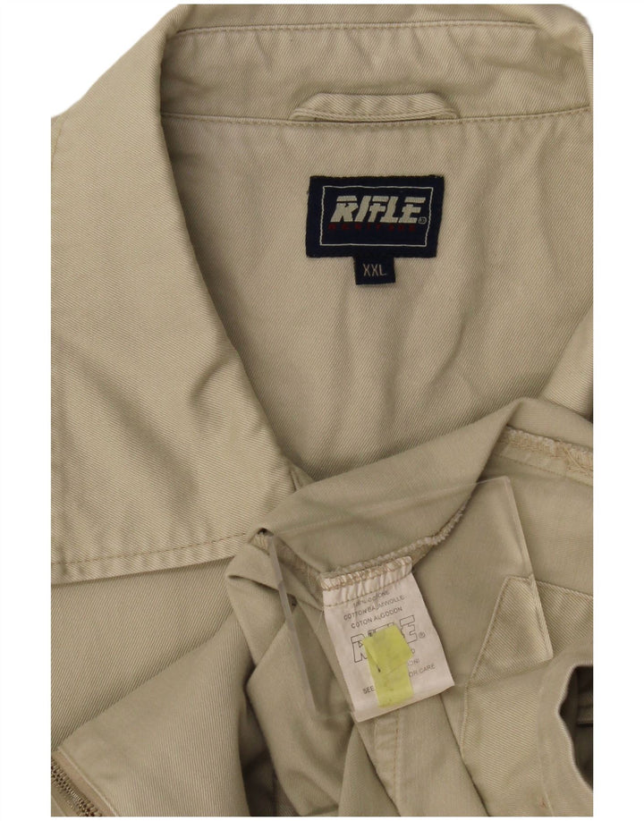 Rifle Mens Bomber Jacket UK 44 2XL Πράσινο βαμβακερό