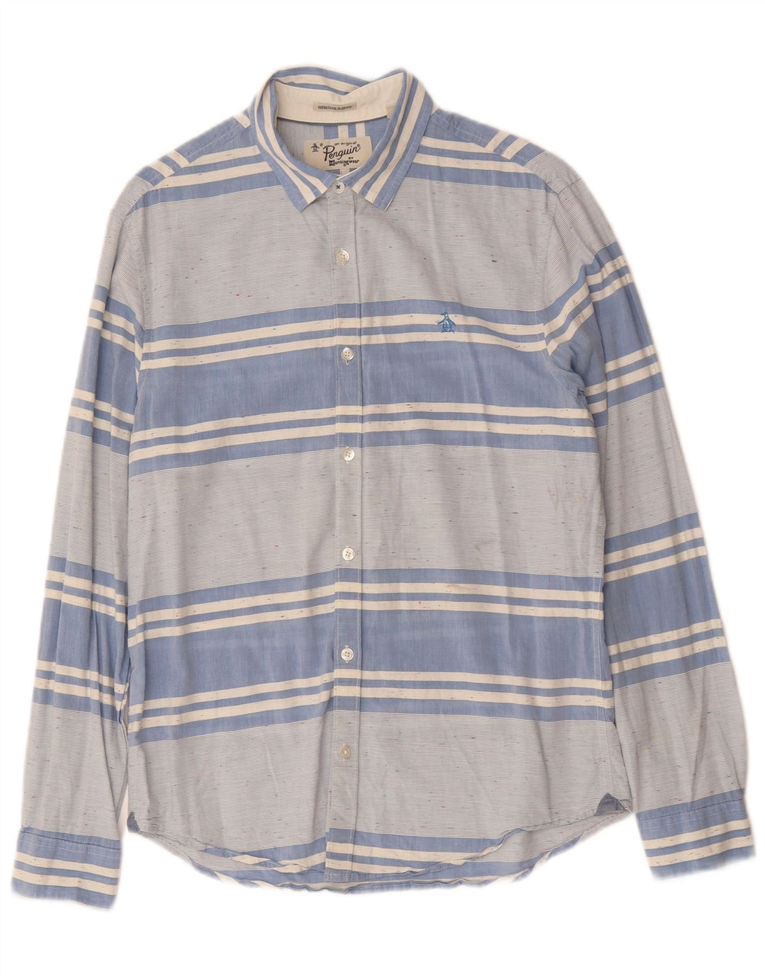 Ανδρικό πουκάμισο PENGUIN Heritage Slim Fit Βαμβακερό μεσαίο μπλε ριγέ