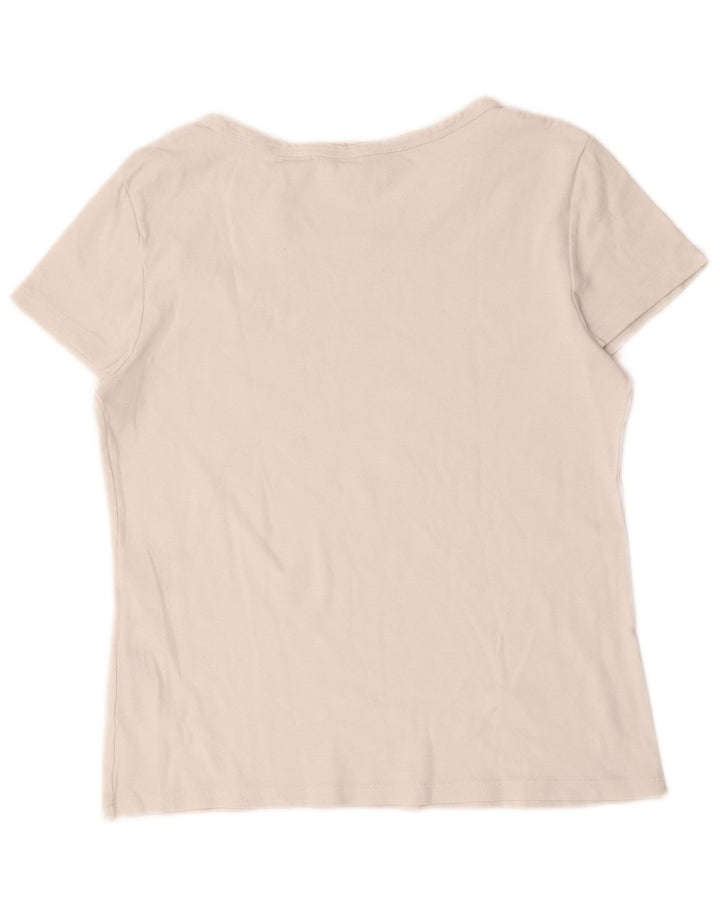 Γυναικείο T-Shirt Levi's Top UK 14 μεγάλο λευκό βαμβακερό