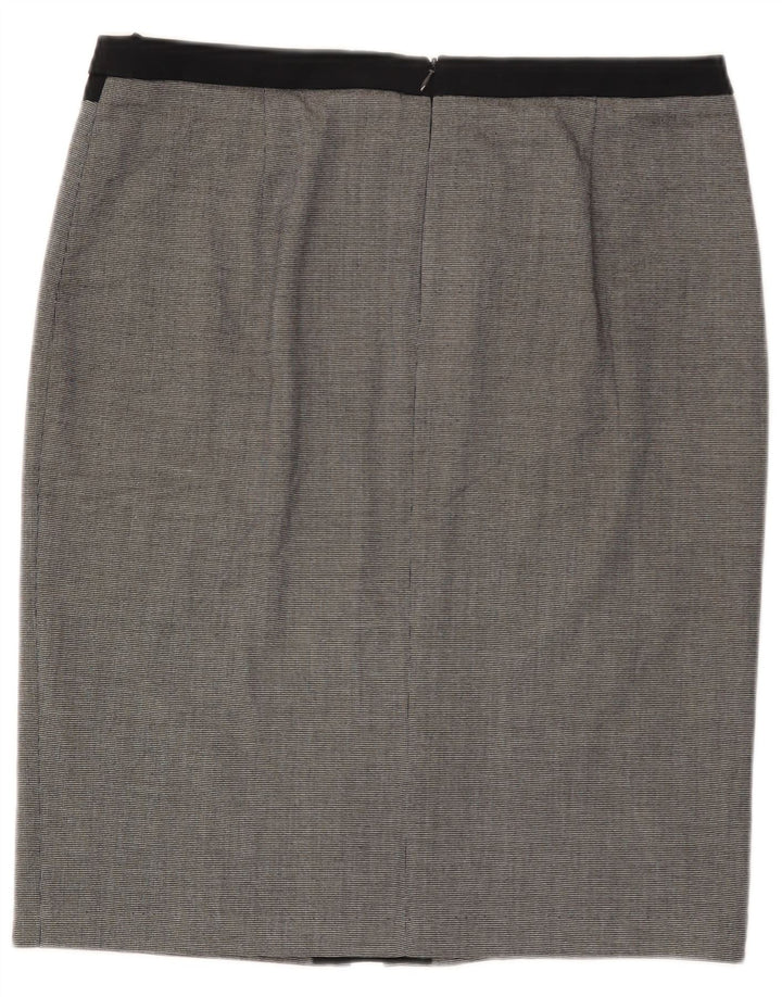 Marks & Spencer Γυναικεία Pencil Φούστα UK 14 Large W34 Black Check Polyester