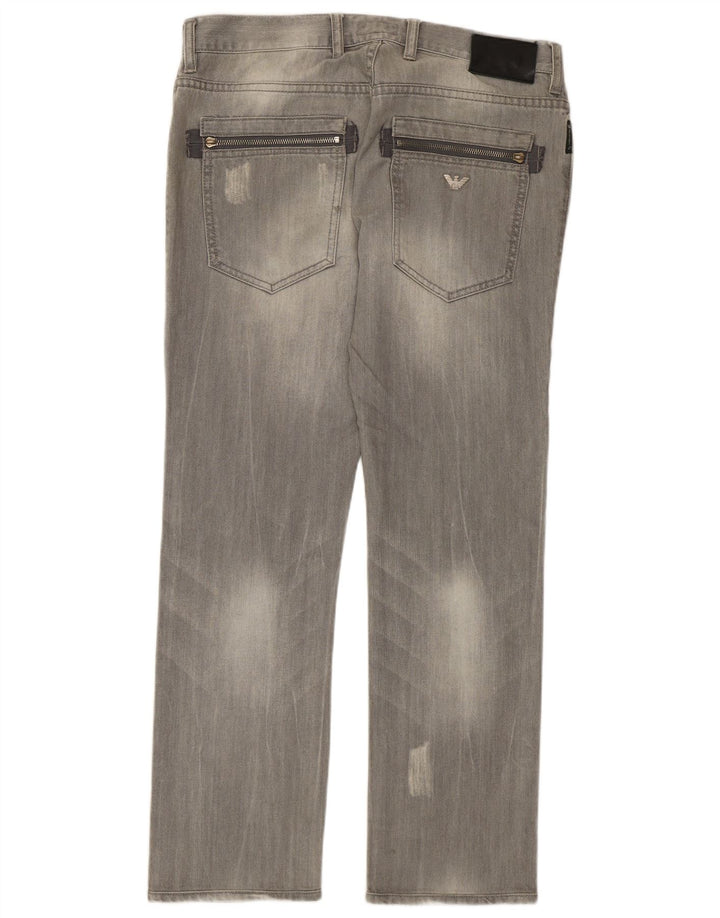 Ανδρικό τζιν Armani Distressed Straight W32 L29 Γκρι βαμβακερό