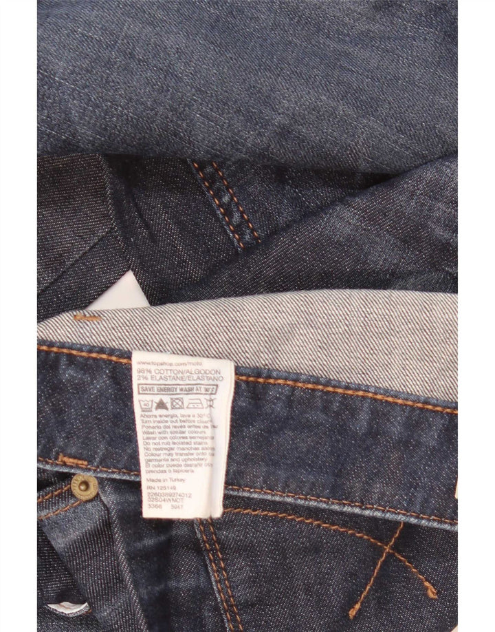 Topshop Γυναικεία Baxter Slim Jeans W25 L30 Navy Blue Cotton