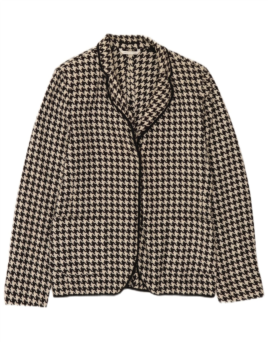 Max Mara Γυναικείο σακάκι UK 10 Small Black Houndstooth Wool