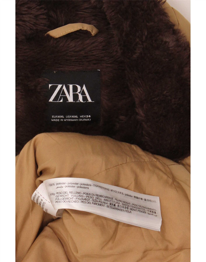 Zara Γυναικείο μπουφάν Sherpa UK 20 2XL Beige Polyester