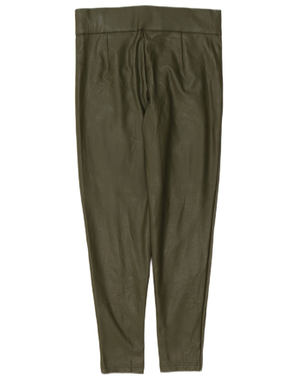 Marks & Spencer Γυναικεία κολάν από συνθετικό δέρμα UK 10 Small Green Polyester