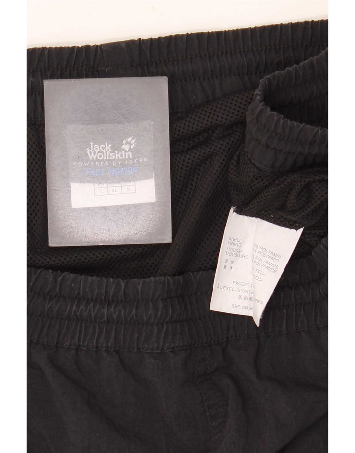 Jack Wolfskin Ανδρικό σορτς κολύμβησης Cargo μεγάλο μαύρο χρώμα πολυαμίδιο