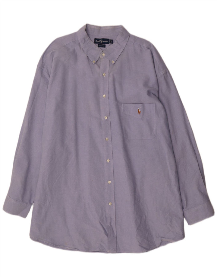 Ralph Lauren Ανδρικό μεγάλο πουκάμισο 4XL μπλε βαμβακερό