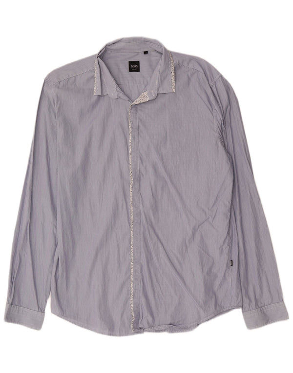 Ανδρικό πουκάμισο Hugo Boss Slim Fit XL Μπλε βαμβακερό