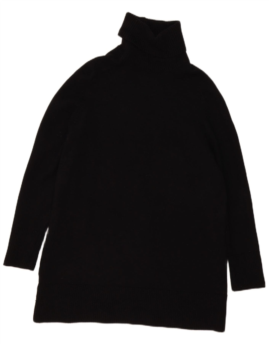 Zara γυναικείο πουλόβερ με ρολό λαιμόκοψη UK 10 Small Black Viscose