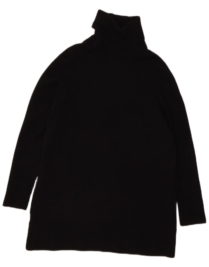 Zara γυναικείο πουλόβερ με ρολό λαιμόκοψη UK 10 Small Black Viscose