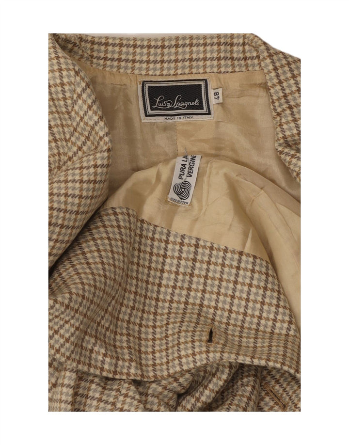 Luisa Spagnoli Γυναικείο σακάκι 2 κουμπιών IT 48 XL Beige Houndstooth