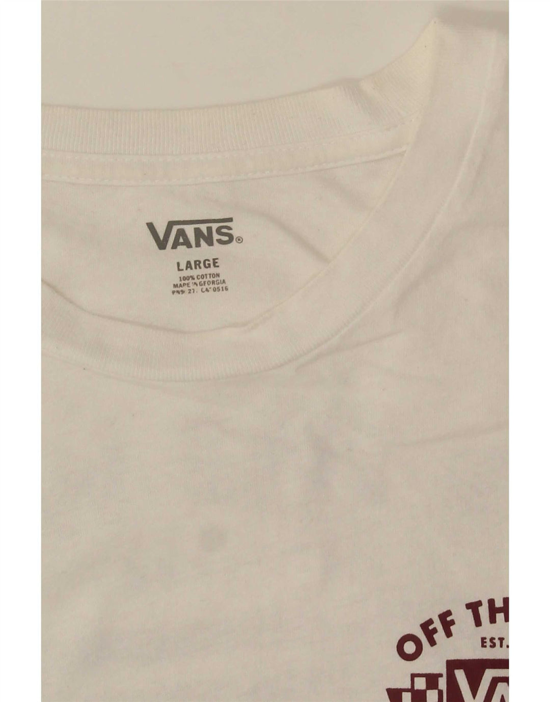 Ανδρικό γραφικό T-Shirt Vans Top μεγάλο λευκό βαμβακερό