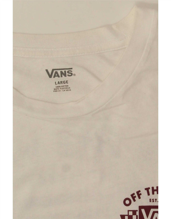Ανδρικό γραφικό T-Shirt Vans Top μεγάλο λευκό βαμβακερό