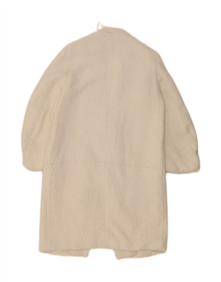 Zara Γυναικείο Πανωφόρι UK 14 Medium Off White Polyester