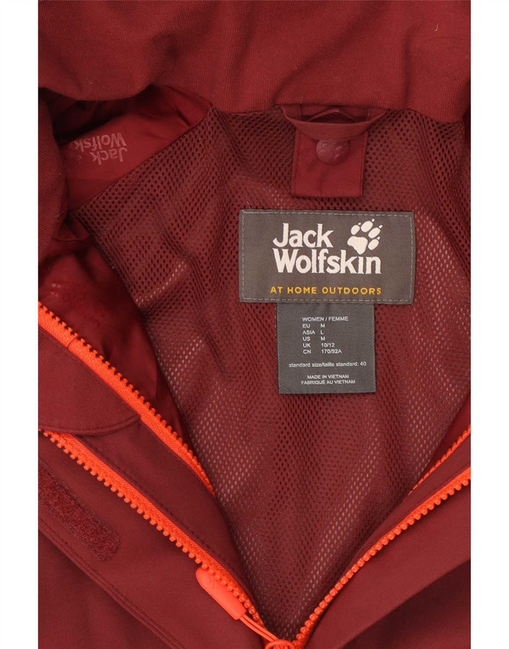 Jack Wolfskin γυναικείο μπουφάν βροχής UK 10/12 Medium Burgundy Colorblock