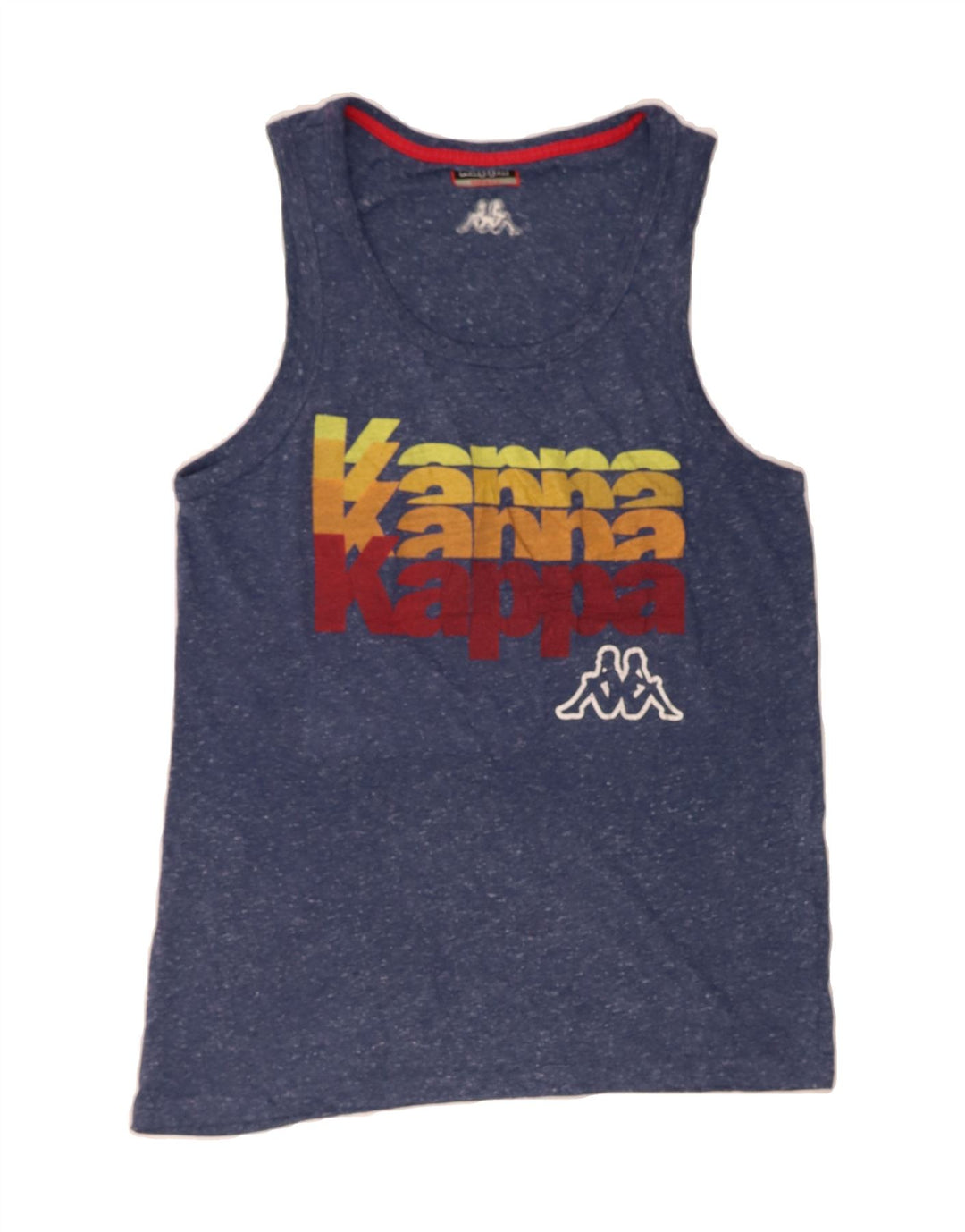 KAPPA Mens Graphic Vest Top Small Blue Flecked Cotton Vintage Kappa and Second-Hand Kappa from Messina Hembry 