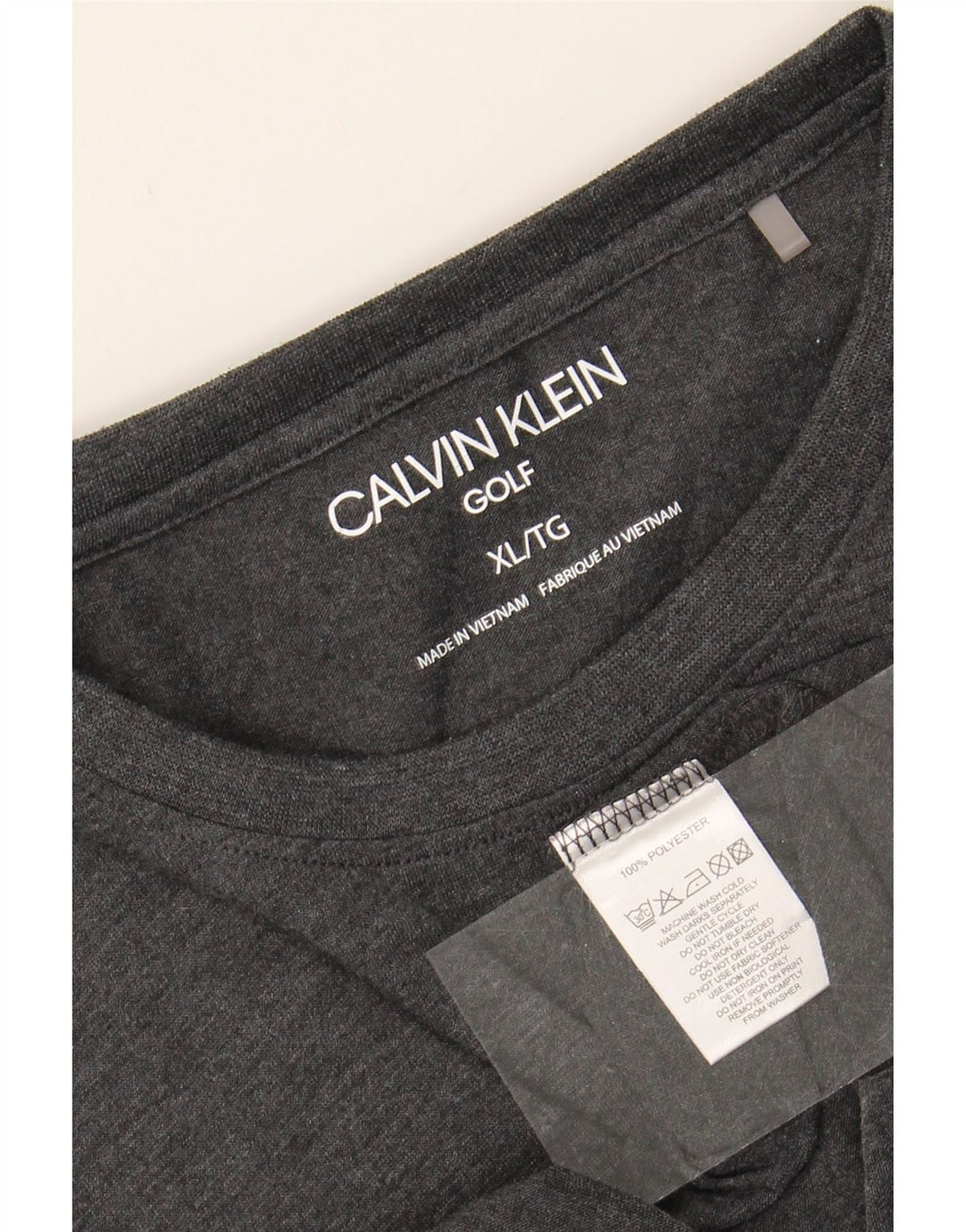 CALVIN KLEIN Mens Golf Top Long Sleeve XL Grey Polyester Vintage Calvin Klein and Second-Hand Calvin Klein from Messina Hembry 