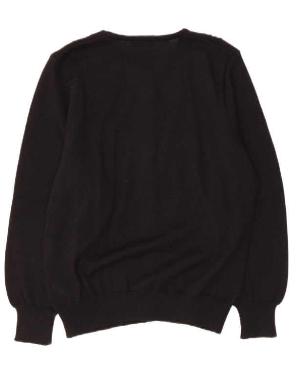 Vintage γυναικεία ζακέτα πουλόβερ UK 14 Μέτριο μαύρο παρθένο μαλλί