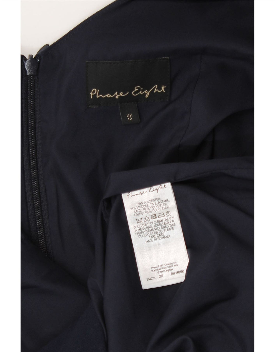 Γυναικείο αμάνικο φόρεμα Phase Eight UK 12 Medium Navy Blue Polyester