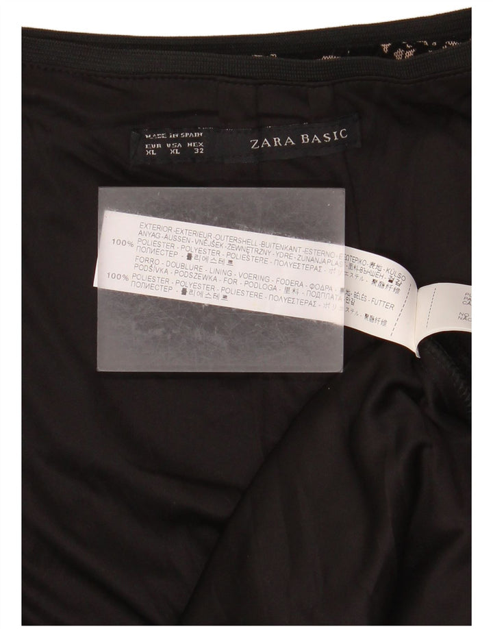 Zara Γυναικεία Midi Φούστα XS W30 Μαύρο Floral Πολυεστέρας