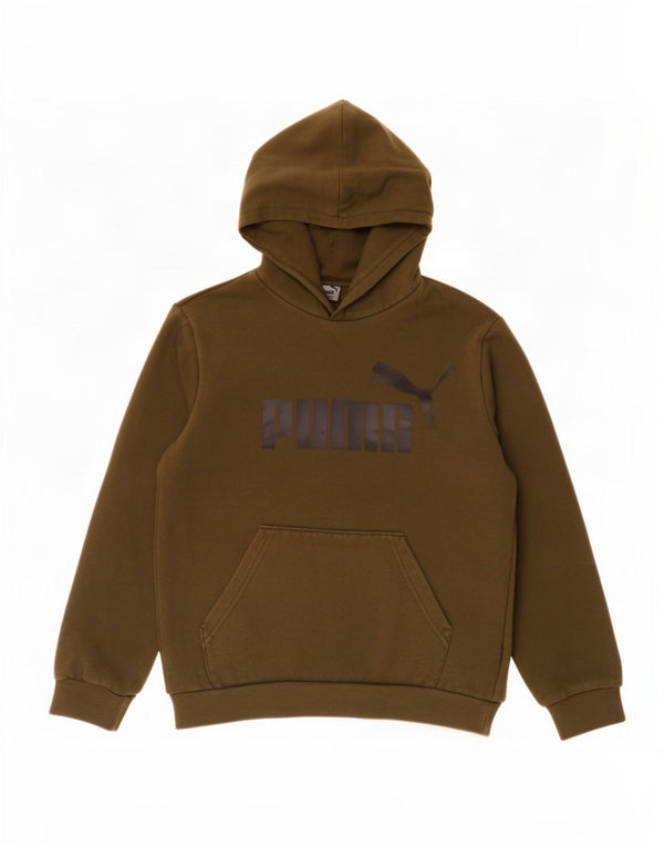 Puma Boys Graphic Hoodie Jumper 13-14 Years Khaki