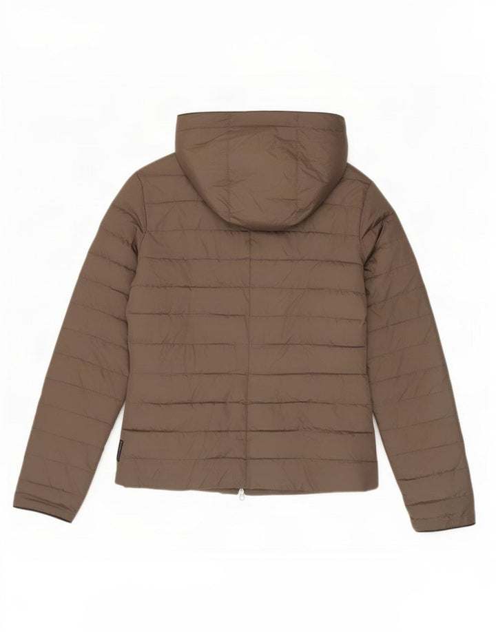 Armani Jeans Γυναικείο μπουφάν με κουκούλα IT 42 μεσαίο καφέ πολυεστέρας