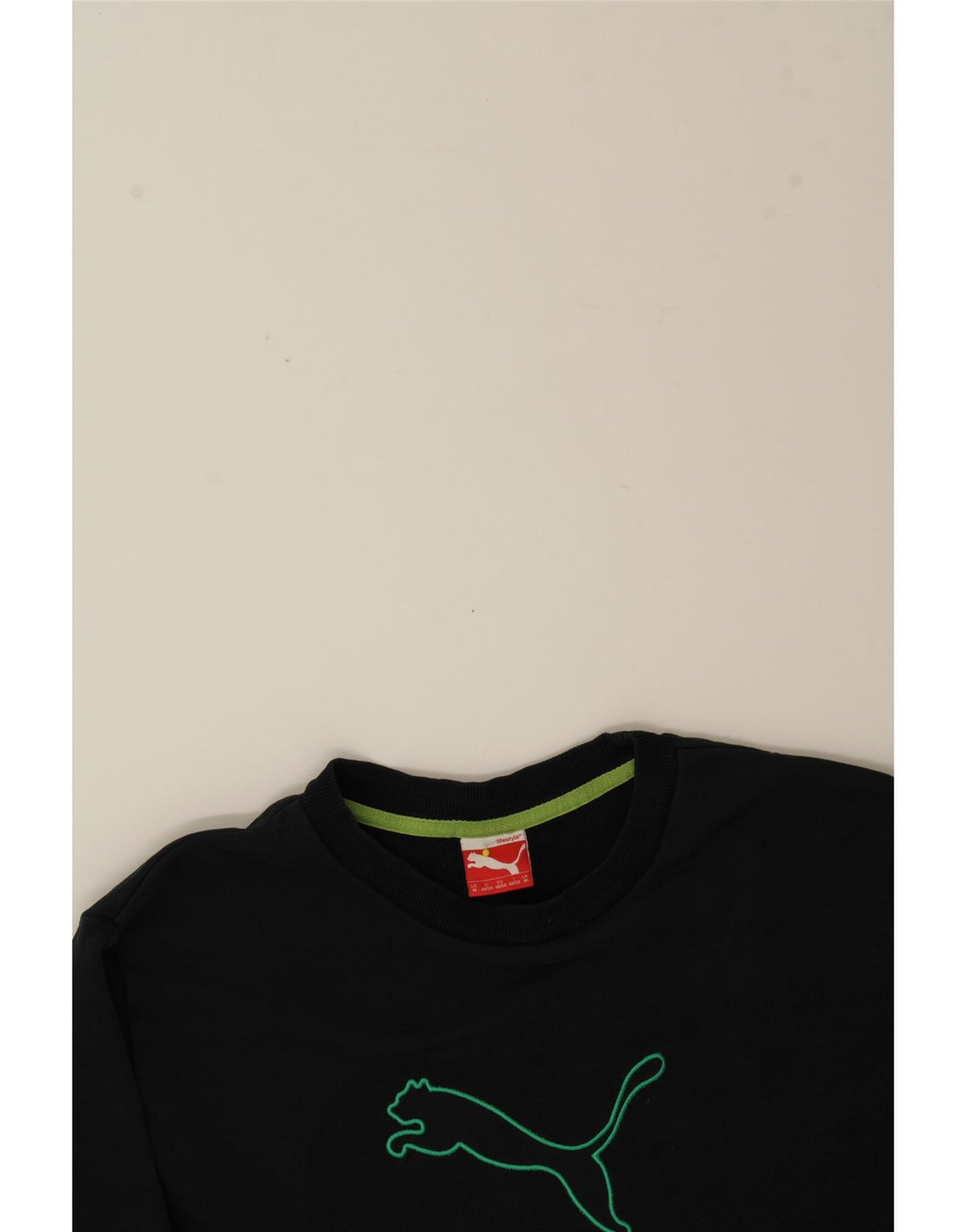 PUMA Mens Graphic Sweatshirt Jumper Medium Black Vintage Puma and Second-Hand Puma from Messina Hembry 
