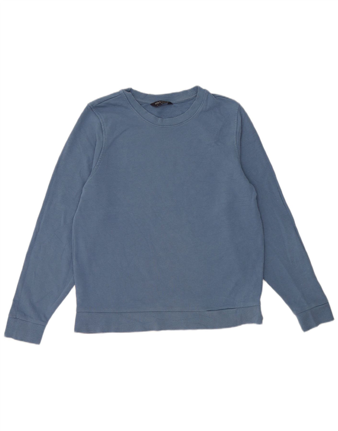 Marks & Spencer Γυναικεία Φούτερ Jumper UK 14 Medium Blue Cotton
