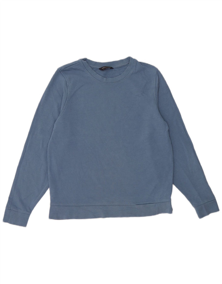 Marks & Spencer Γυναικεία Φούτερ Jumper UK 14 Medium Blue Cotton