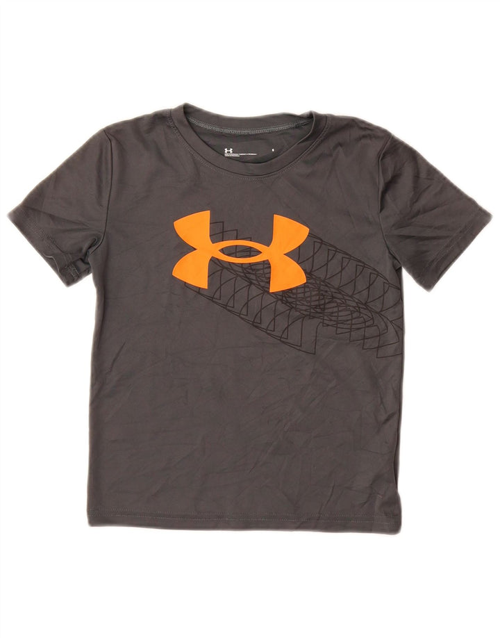 UNDER ARMOR Γραφικό μπλουζάκι για αγόρια 5-6 ετών γκρι πολυεστέρας