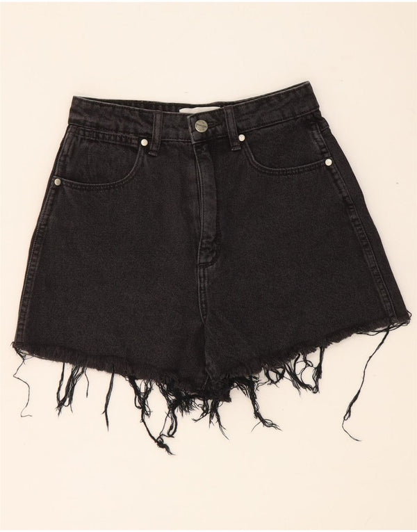 Γυναικείο ψηλόμεσο τζιν σορτς Wrangler US 7 Medium W24 μαύρο βαμβακερό