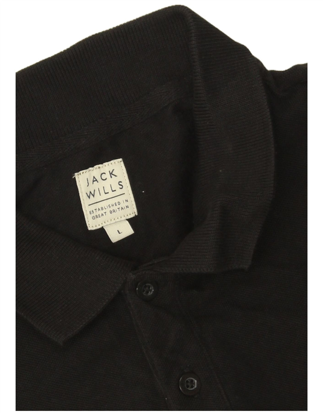 Jack Wills Ανδρικό Πόλο Μπλουζάκι μεγάλο μαύρο βαμβακερό