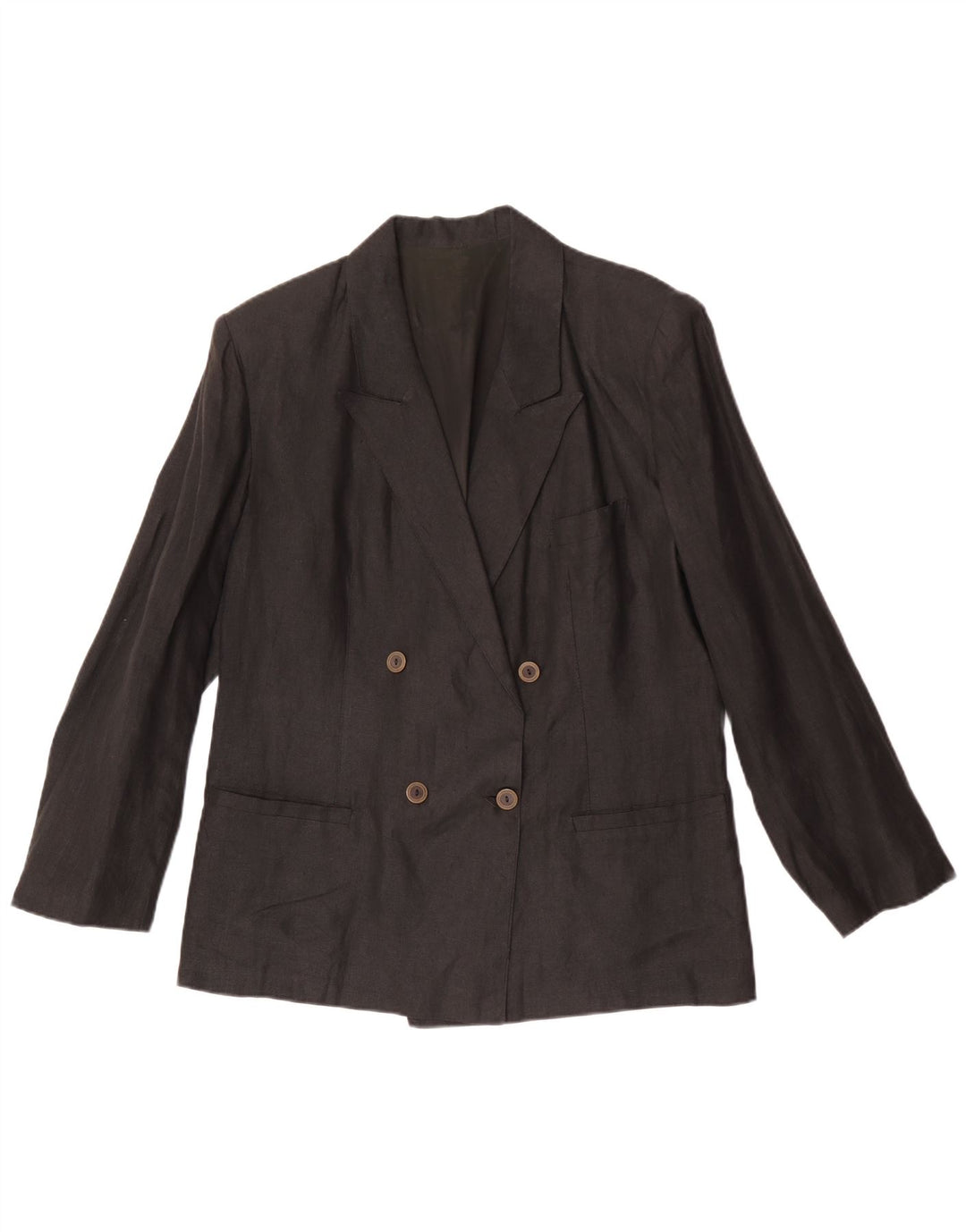 Vintage Γυναικείο Διπλό Μπουφάν Blazer IT 48 XL Γκρι Λινό