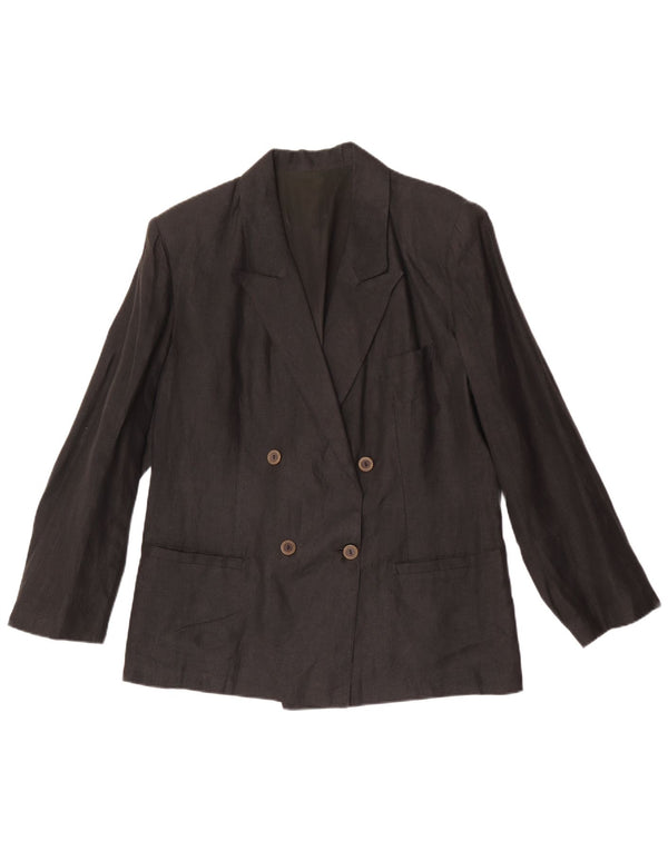 Vintage Γυναικείο Διπλό Μπουφάν Blazer IT 48 XL Γκρι Λινό