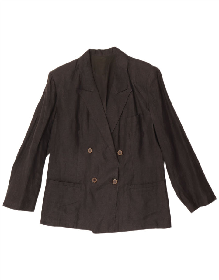 Vintage Γυναικείο Διπλό Μπουφάν Blazer IT 48 XL Γκρι Λινό