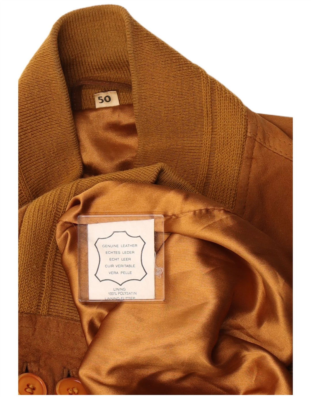 Vintage Ανδρικό Suede Bomber Jacket IT 50 Large Beige Leather