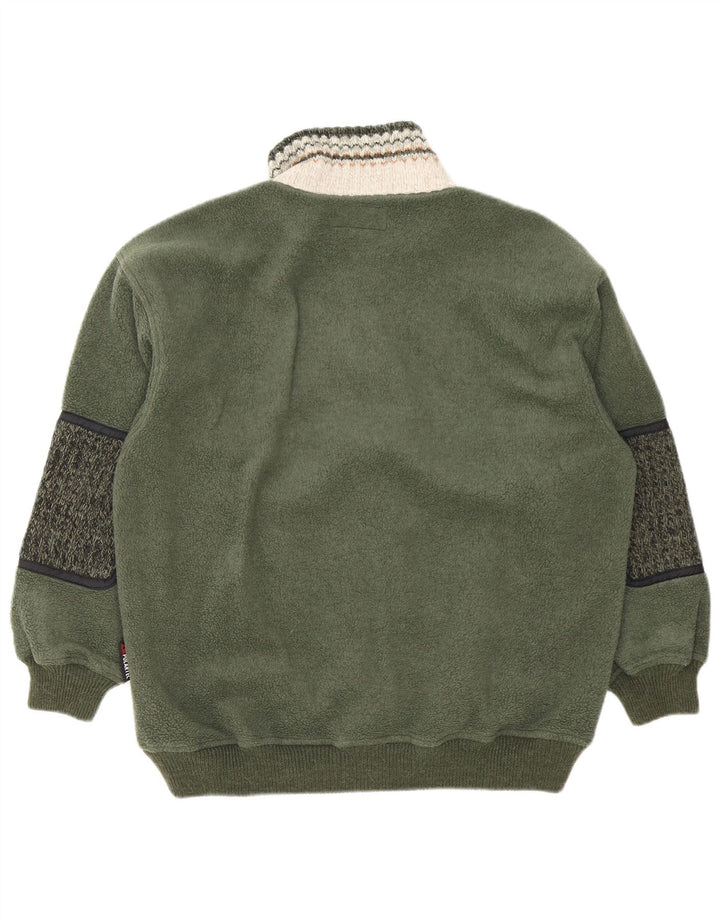 Ανδρικό μπουφάν Silvy Fleece UK 40 Large Green Colourblock Polyester