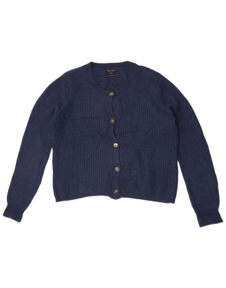Massimo Dutti Γυναικείο Crop Oversized Ζακέτα πουλόβερ UK 10 Small Navy Blue