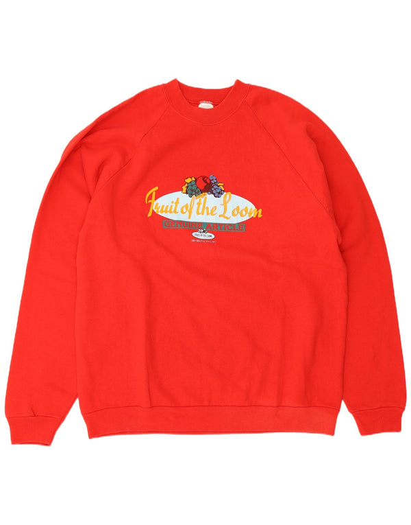 Ανδρικό γραφικό φούτερ Fruit Of The Loom Jumper XL Red Cotton