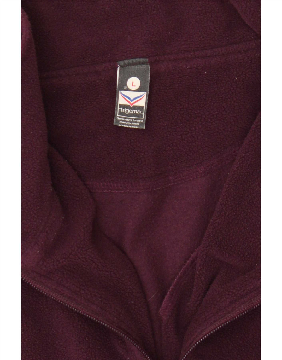 Trigema Ανδρικό φερμουάρ Fleece Jumper Μεγάλο Βουργουνδί Πολυεστέρας