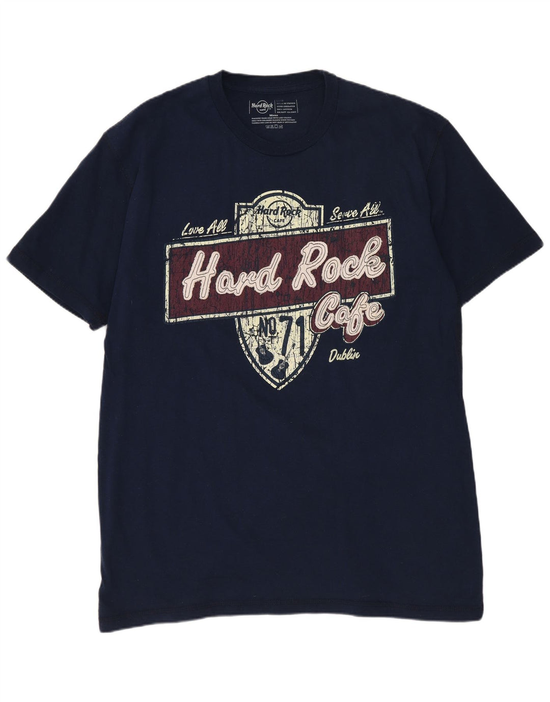 HARD ROCK CAFE Ανδρικό μπλουζάκι Dublin Graphic Top Large Navy Blue Cotton