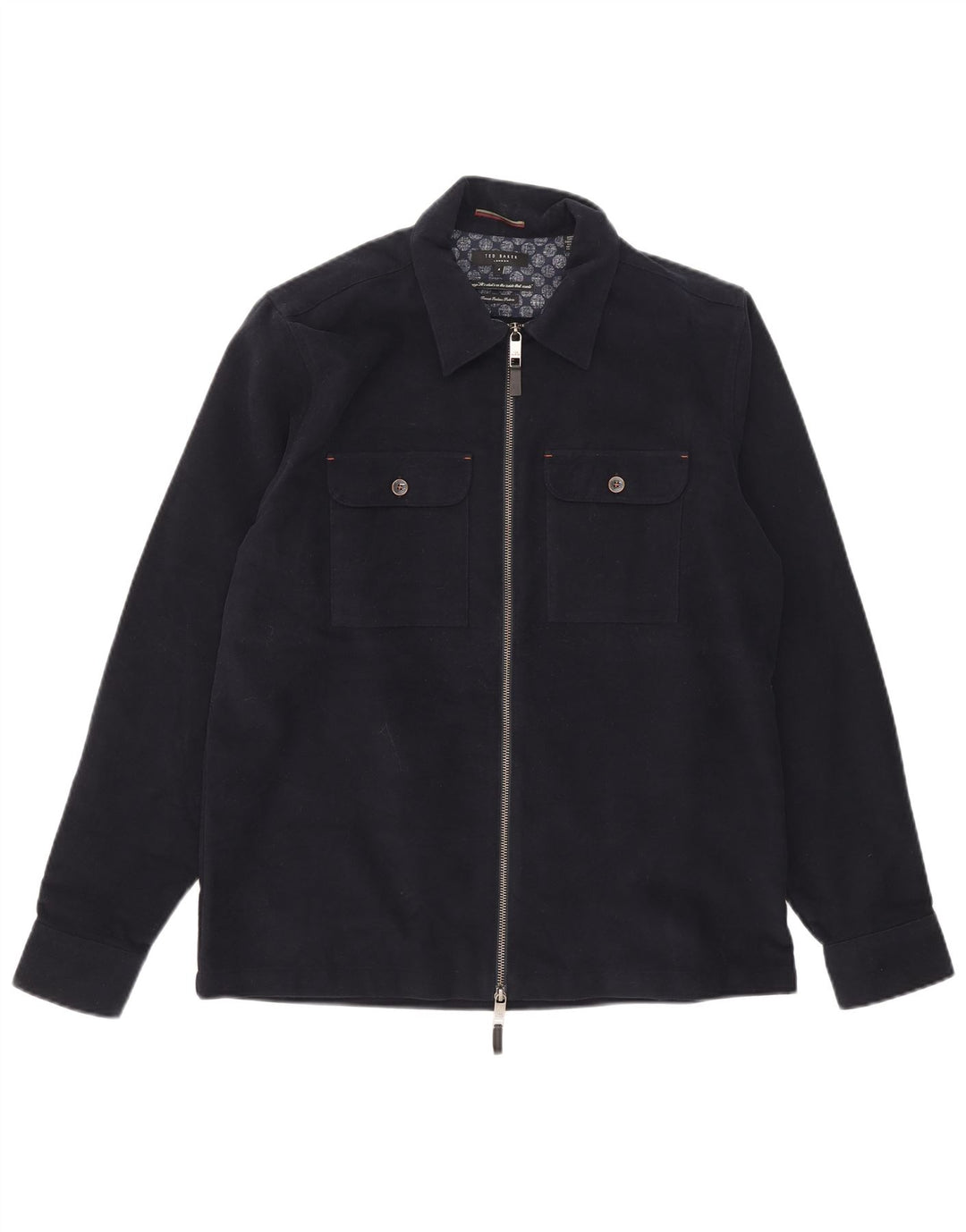 Ted Baker Ανδρικό μπουφάν Bomber Size 4 Large Navy Blue από βαμβάκι