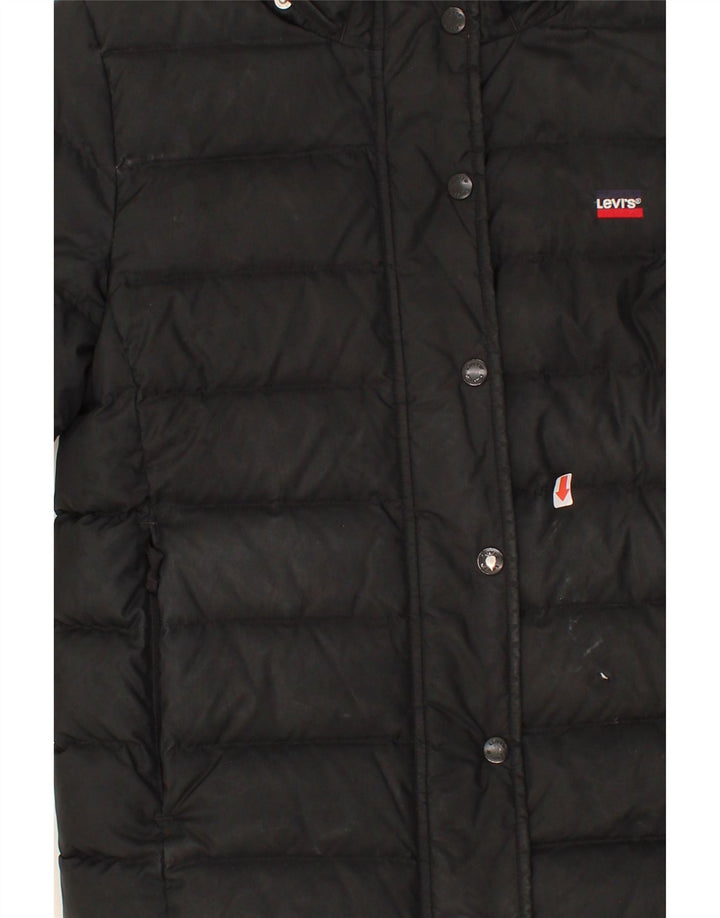 LEVI'S Womens Padded Jacket UK 10 Small Black Polyester Vintage Levi's and Second-Hand Levi's from Messina Hembry 