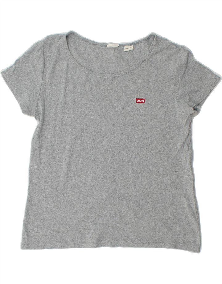 LEVI'S Womens T-Shirt Top UK 14 Large Grey Vintage Levi's and Second-Hand Levi's from Messina Hembry 