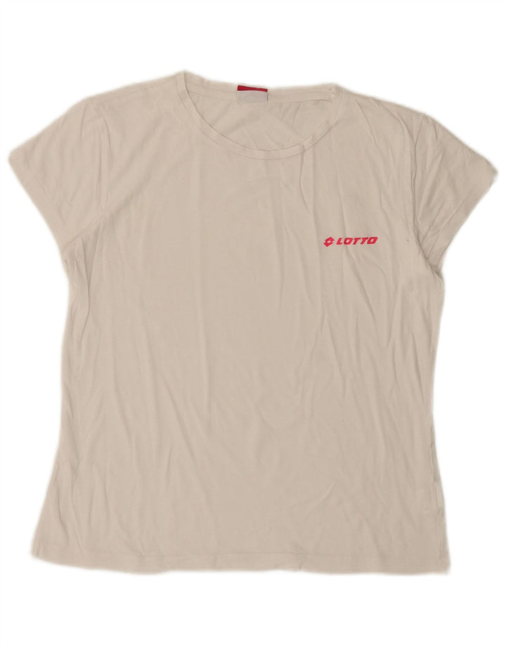 Γυναικείο T-Shirt LOTTO Top UK 10 Small White Βαμβακερό