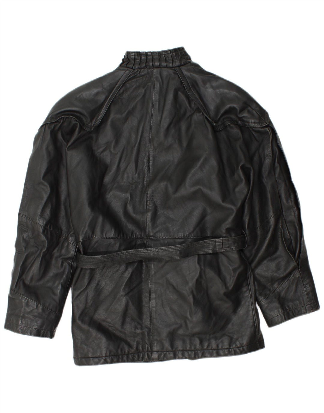 Vintage Γυναικείο Δερμάτινο Μπουφάν UK 12 Medium Μαύρο