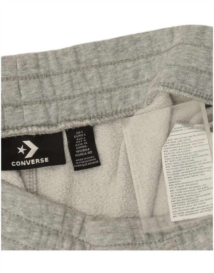 Ανδρικό αθλητικό σορτς Converse από βαμβακερό γκρι μεγάλο χρώμα