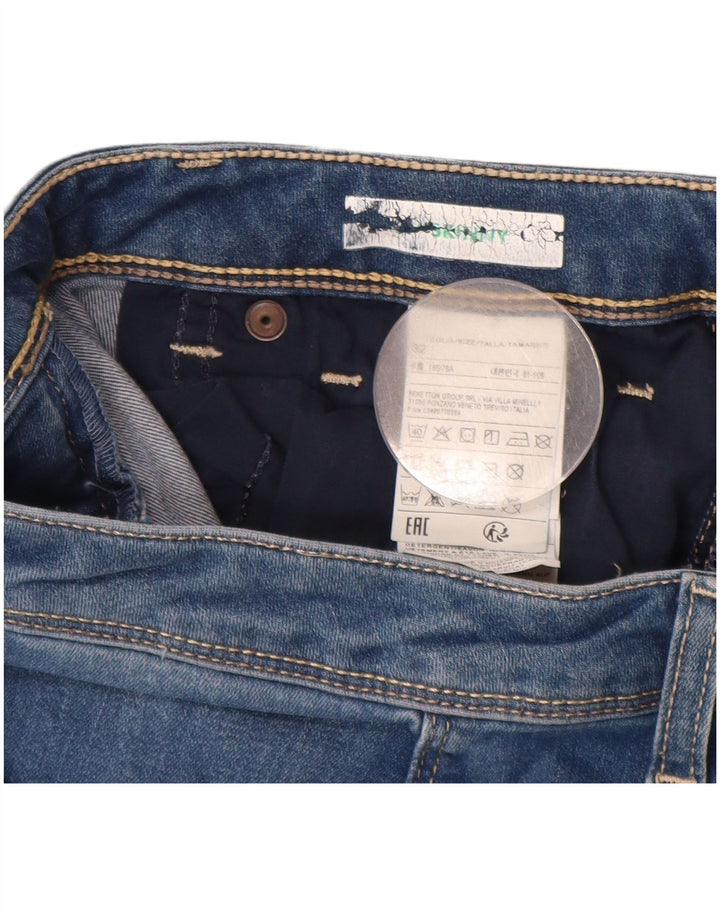 BENETTON Γυναικείο Skinny Jeans W32 L31 Μπλε βαμβακερό