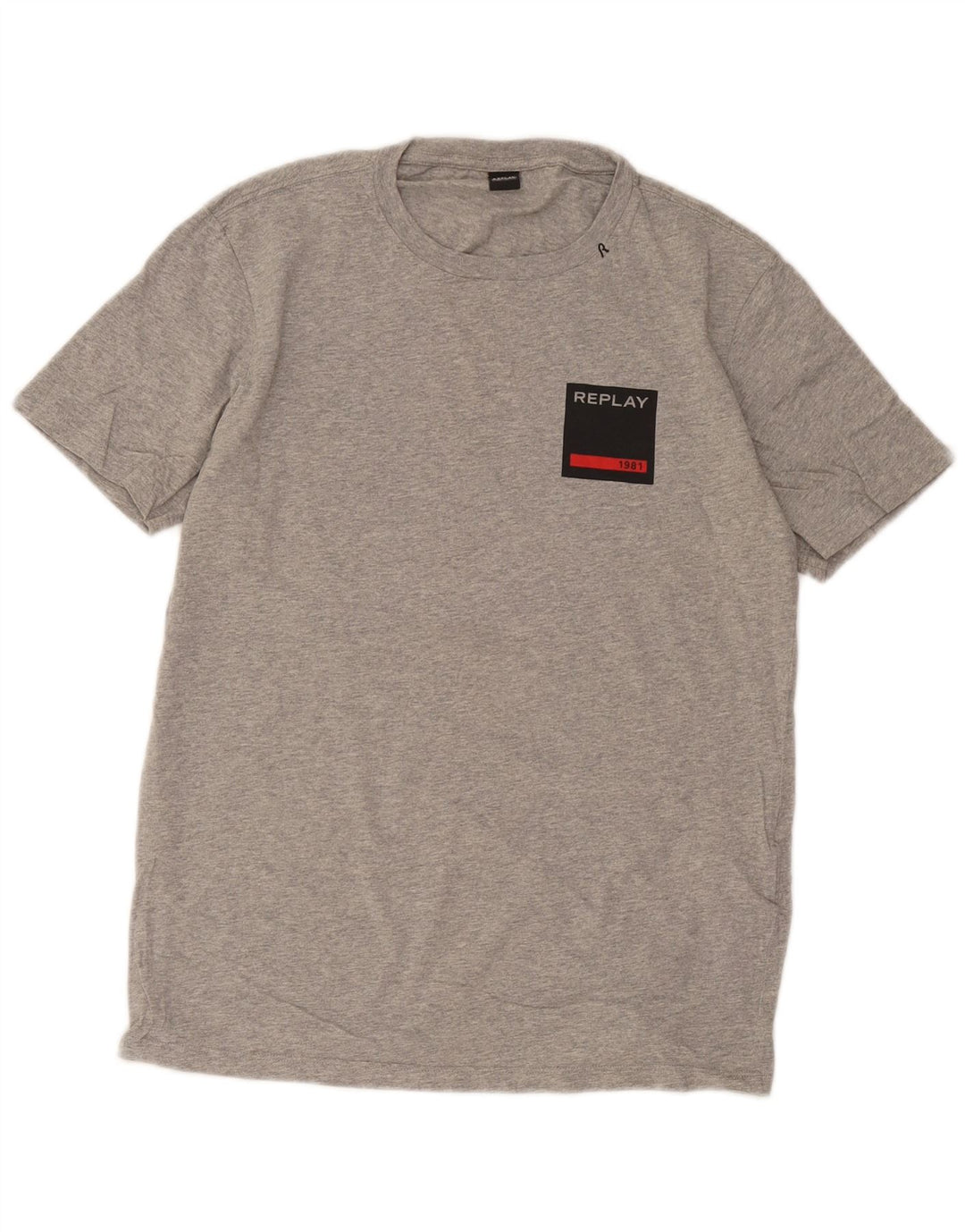 Ανδρικό T-Shirt Replay Top Large Grey Flecked Cotton
