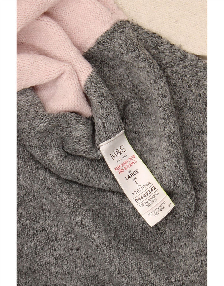Marks & Spencer Γυναικείο πουλόβερ με λαιμόκοψη UK 16 Large Grey